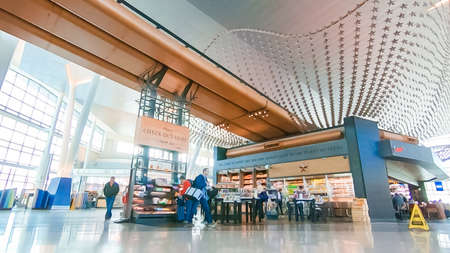 Houston, Texas, USA-January 11, 2019 - Inside oof the terminal at the Houston International Airport.のeditorial素材