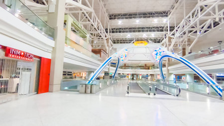 Denver, Colorado, USA-January 11, 2019 - Moving sidewalk in one of the terminals of Denver...