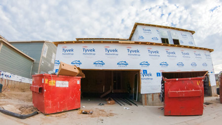 Denver, Colorado, USA-July 19, 2020 - View of the typical suburban neighborhood on a summer morning.