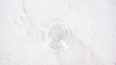 Flat lay. Step by step. Ingredient to bake vanilla Mardi Gras cupcakes.の写真素材