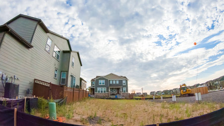 Denver, Colorado, USA-July 19, 2020 - View of the typical suburban neighborhood on a summer morning.のeditorial素材