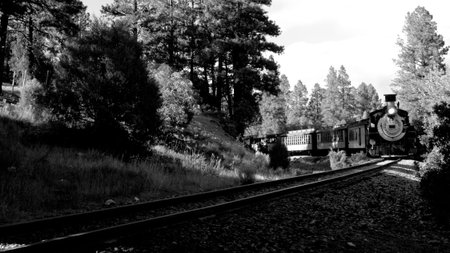 Steam locomotive engine. This train is in daily operation on the narrow gauge railroad between...