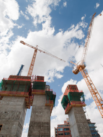 Construction of the tall office building in Denver, Colorado.の写真素材