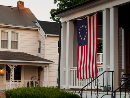 Downtown of Linglestown, Pennsylvania during 4th of July.の写真素材