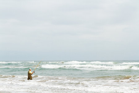 Beach fishing on South Padre Island.のeditorial素材