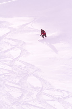 Skiing at Howelsen Hill in Steamboat Springs, Colorado.のeditorial素材