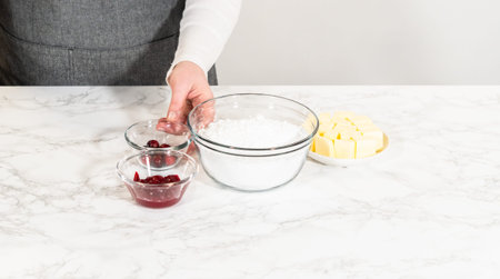 A selection of ingredients for making Lemon Spritz Cookies with Cranberry Buttercream, including...