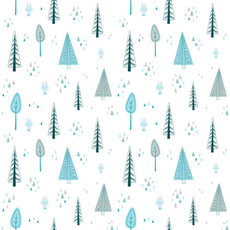 Scandinavian Winter landscape seamless pattern for design packaging paper, postcard, textiles....