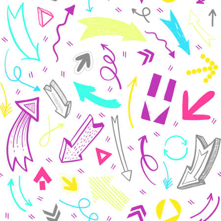 Set of beautiful hand drawn arrows in different styles. For notes, presentations, pointers, backgroundのイラスト素材