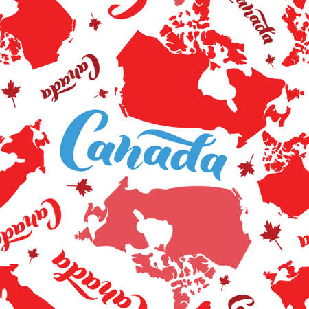 Canada. The territory of Canada with a beautiful lettering pattern. For tourist information signs, travel guides, tourist signs, backgroundのイラスト素材