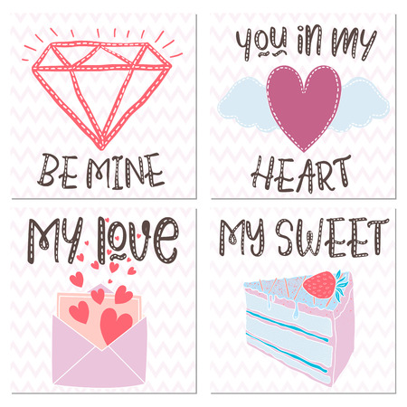 Vector design elements for a gift on Valentines day.のイラスト素材