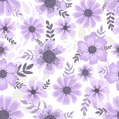 Cute pattern in flower. White background. Ditsy floral background. The elegant the template for fashion prints. Hand draw.のイラスト素材