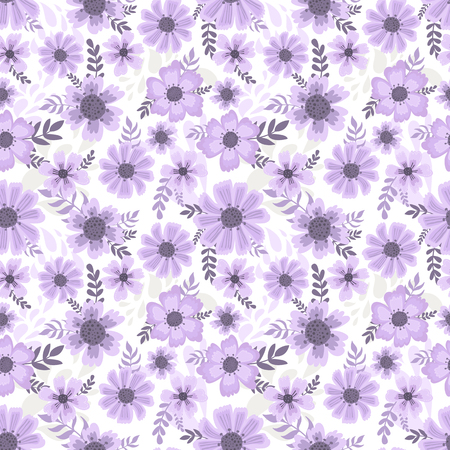 Cute pattern in flower. White background. Ditsy floral background. The elegant the template for fashion prints. Hand draw.のイラスト素材