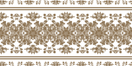 Gold vintage baroque ornament retro pattern antique style acanthus. Decorative design element filigree vector. Hand draw illustration.のイラスト素材