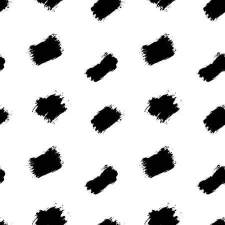 Seamless vector abstract pattern with brush strokes,dynamic upward direction. Hand-painted texture. Black brushstrokes on a white background. For printing on different subjects. Modern Vintage Style. Trend illustration.のイラスト素材