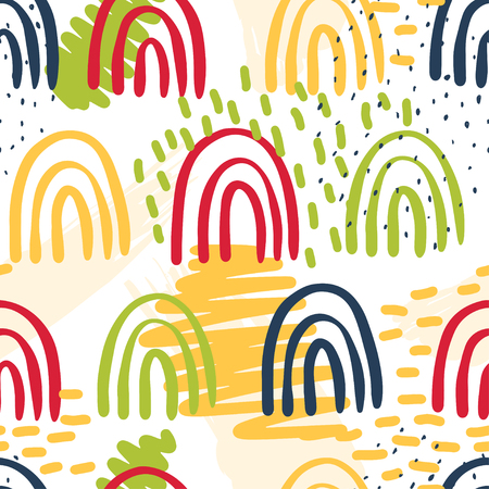 Creative pattern seamless background with floral elements and different textures. Collage. Design for poster, card, invitation, placard, brochure, flyer. Vector illustrationのイラスト素材
