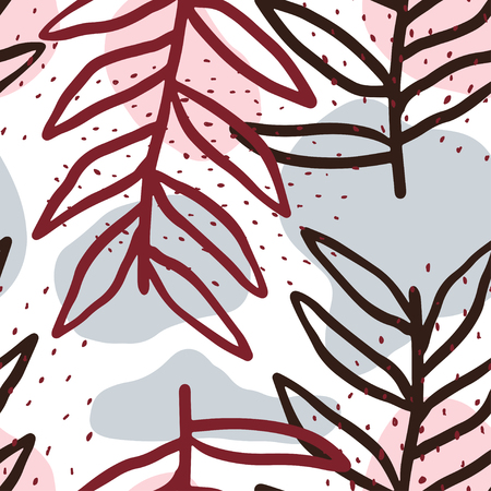 Creative pattern seamless background with floral elements and different textures. Collage. Design for poster, card, invitation, placard, brochure, flyer. Vector illustrationのイラスト素材