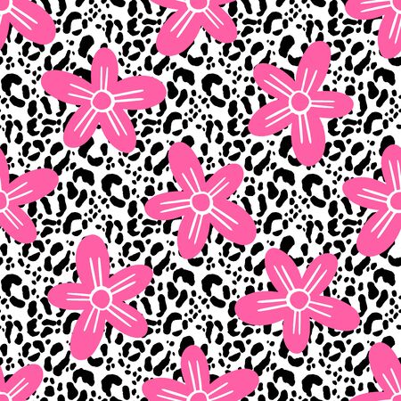 Seamless pattern nature plant.Botanical floral background.Design for home decor, fabric, carpet, wrapping. Vector illustration.のイラスト素材