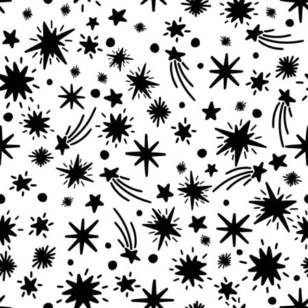 Seamless pattern star doodle.Design print fabric,textile.Abstract ornament.Vector illustrationのイラスト素材