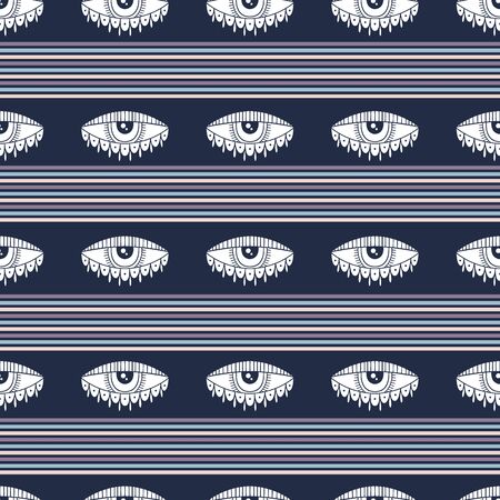 Seamless pattern with eyes magical pattern. Mystical icon hand drawn print. Cartoon style, sign esoteric, inspiration eye.の写真素材