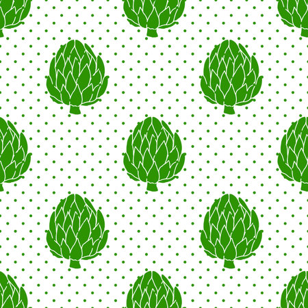 Seamless pattern vegetable artichoke market. Design farm natural vitaminのイラスト素材