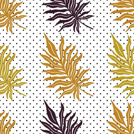 Seamless Pattern tropical plant.Botanical floral background.Design for home decor, fabric, carpet, wrapping. Vector illustration.のイラスト素材