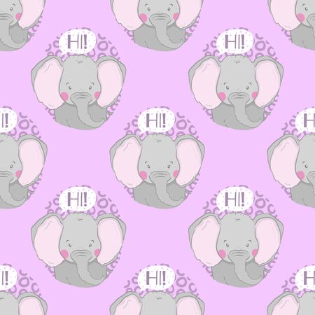 Elephant seamless backgroundのイラスト素材