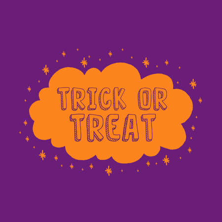 Speech text lable halloween holiday set. Collection design decoration name designation. Vector illustration.のイラスト素材