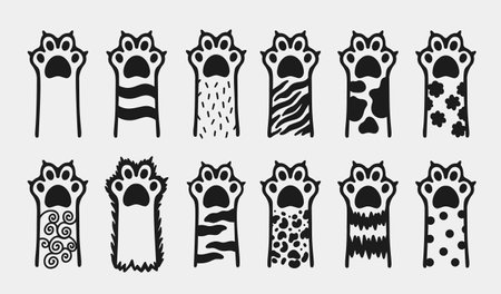 Cat paw pet animal cute.Kitten cartoon flat icon.Hand drawn doodle style.のイラスト素材