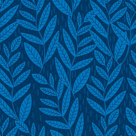 Seamless pattern leaves plant .Floral motif nature abstract print.Modern summer background.のイラスト素材