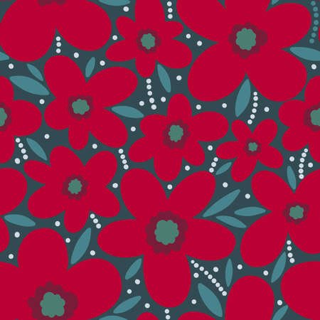 Seamless pattern floral flower abstract.Botanical vintage nature background.Print fashion textile.のイラスト素材