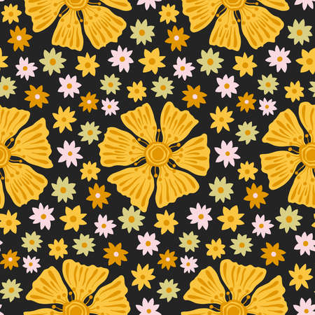 Seamless pattern flower.Floral decorative design.Beautiful fashion print.のイラスト素材
