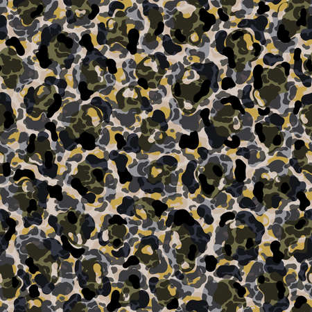 Seamless pattern leopard.Animal fur flat abstract style.Skin artistic spot form.のイラスト素材