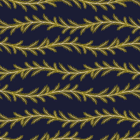 Seamless pattern branch leaves.Nature background horizontal strip plantのイラスト素材