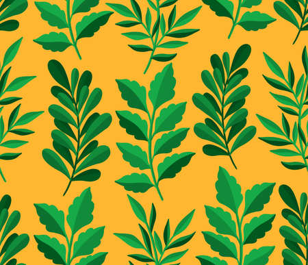 Seamless pattern floral background.Botanical plant repeat motif.Beautiful flower ornament.Vector illustration.のイラスト素材