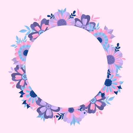 Flower elegant frame romantic style.Vintage floral background. Botanical design template.のイラスト素材