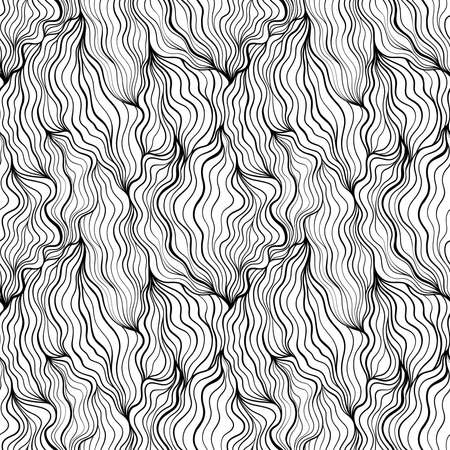 Seamless abstract wave pattern background. Decorative design freehand creative paint. Texture chaotic element.のイラスト素材