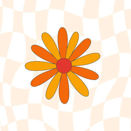 Hippie funky vibe style. Vintage 1960-1970. Hippy retro background. Symbol retro print.のイラスト素材