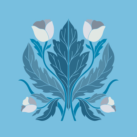 Art nouveau style flower plant basic element. 1920-1930 years vintage design. Symbol motif design.のイラスト素材