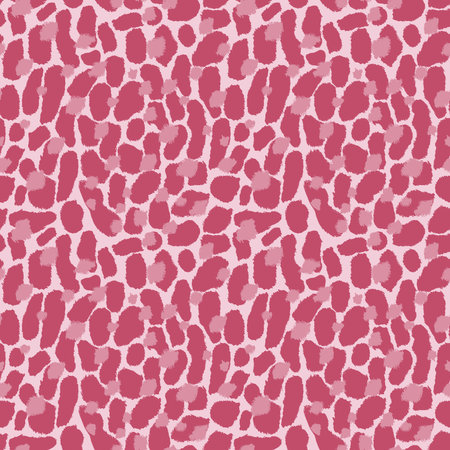 Seamless pattern with animal leopard skin imitation. Design 2023 in trendy colors Viva Magenta.のイラスト素材