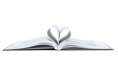 Heart from book pages, isolatedの写真素材
