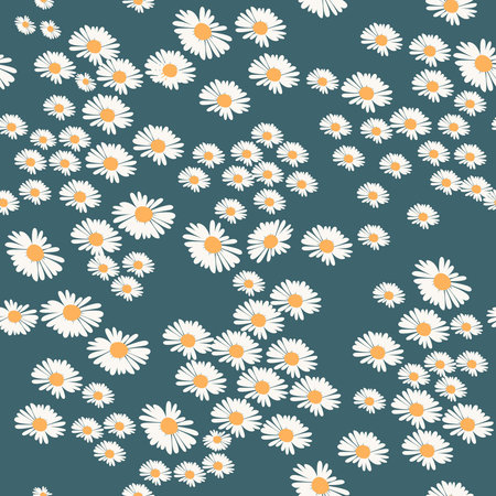 Cute pattern with small Daisy flower and chamomiles. Colorful floral seamless pattern. Endless...