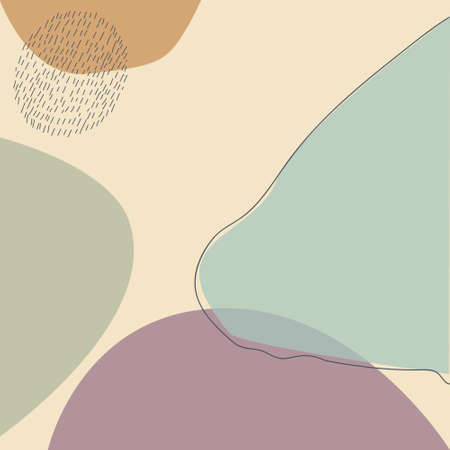 Contemporary art pattern with hand drawn organic abstract shapes. Modern Design for paper, cover, fabric, wall decoration, wall arts, postcards, brochure. Trendy vector illustration.のイラスト素材