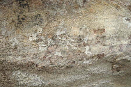 A prehistoric cave painting in Bhimbetka -Indiaの写真素材