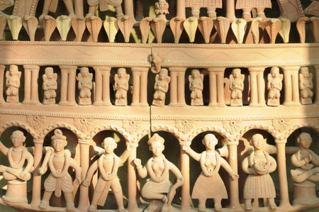 A dramatic abstract art of a tribal community in India の写真素材