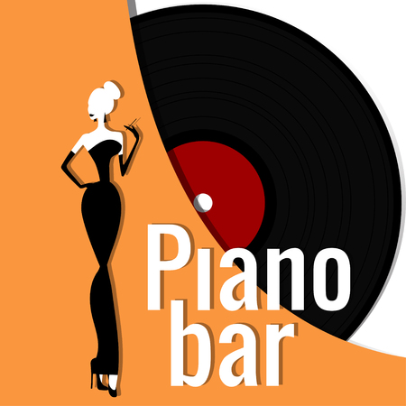 Vintage vinyl record coverのイラスト素材