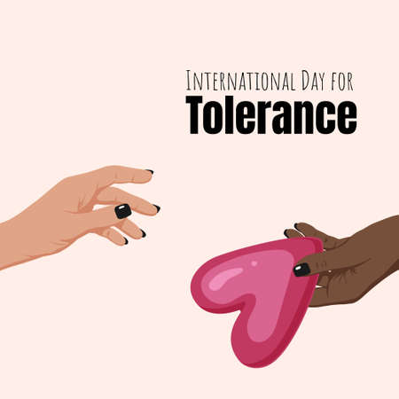 International day for tolerance card with hands holding heartのイラスト素材