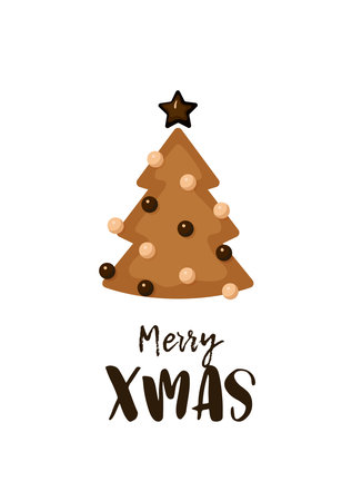 Christmas cookies greeting card, poster, party invitationのイラスト素材