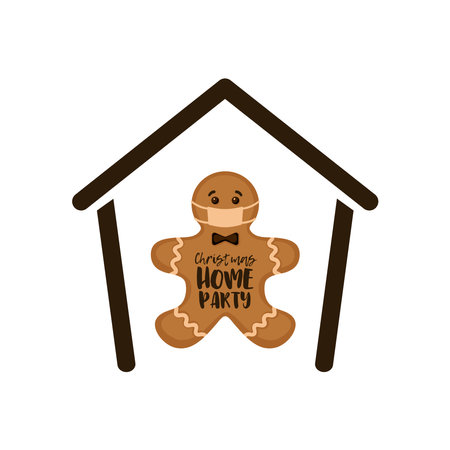 Christmas cookies greeting card, poster, party invitationのイラスト素材