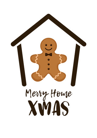 Christmas cookies greeting card, poster, party invitationのイラスト素材